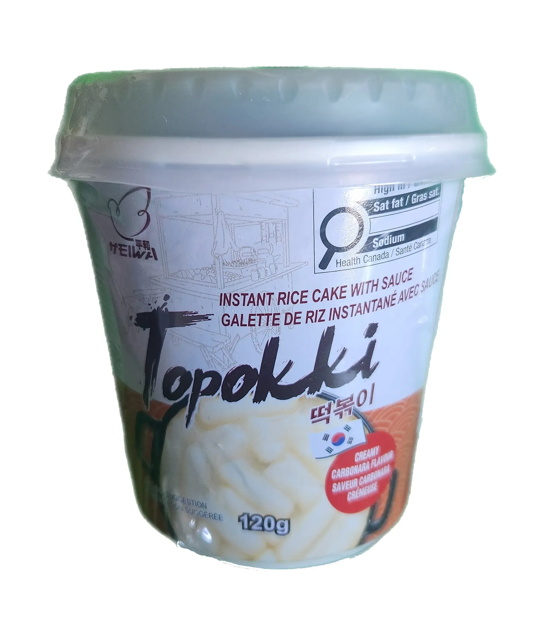 Heiwa - Topokki Instant Rice Cake with Sauce (Creamy Carbonara) 120g