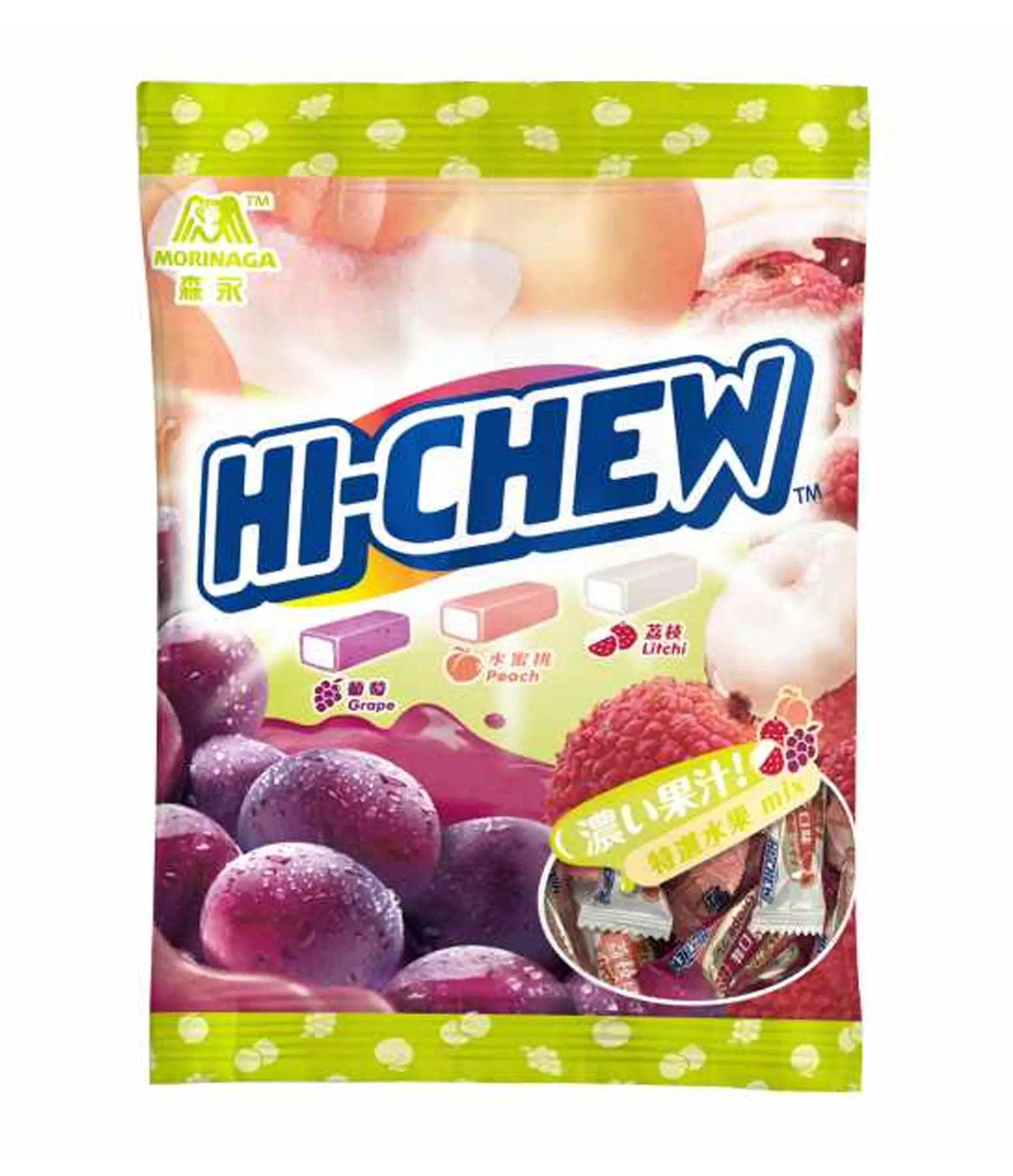 Morinaga - Hi-Chew Candy (Grape, Peach & Lychee) 110g